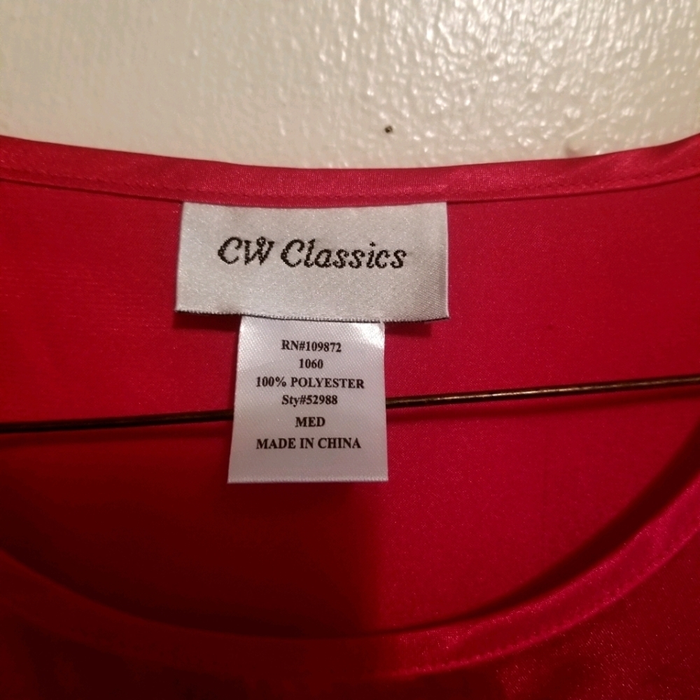 Vtg Women's Red Top M - Picture 3 of 4